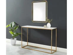 Espelho Art Deco Em Metal De C.80 X A. 110 Cm Cor Dourado - Samba