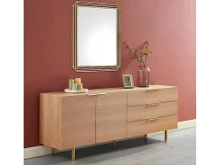 Espelho Art Deco Em Metal De C.80 X A. 110 Cm Cor Dourado - Samba