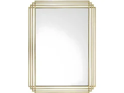 Espelho Art Deco Em Metal De C.80 X A. 110 Cm Cor Dourado - Samba