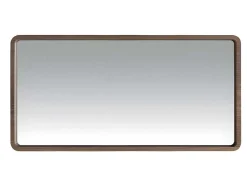 Espelho De Parede Rectangular Com Moldura De Madeira Folheada A Nogueira. 3035