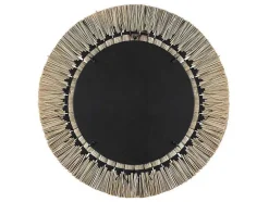 Espelho Grande Redondo Em Palha Mendong De D. 80 Cm Cor Natural - Chokwe
