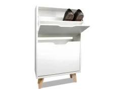Estante Branca De 2 Prateleiras Com Pés Em Madeira De Pinho Da Nordic Design