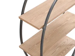Estante Com 3 Prateleiras Em Mdf E Metal Natural E Preto - Lolana