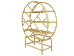 Estante Com 3 Prateleiras Em Rotim E Bambu Cor Natural - Setha