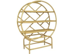 Estante Com 3 Prateleiras Em Rotim E Bambu Cor Natural - Setha