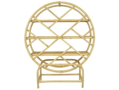 Estante Com 3 Prateleiras Em Rotim E Bambu Cor Natural - Setha