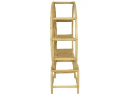 Estante Com 3 Prateleiras Em Rotim E Bambu Cor Natural - Setha