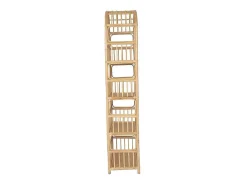 Estante Com 4 Prateleiras Em Rotim Cor Natural - Irisou