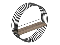 Estante De Parede Com 1 Prateleira Mdf E Metal C50 X L13 X A50 Cm Cor Preta - Moha