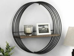 Estante De Parede Com 1 Prateleira Mdf E Metal C50 X L13 X A50 Cm Cor Preta - Moha