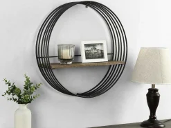 Estante De Parede Com 1 Prateleira Mdf E Metal C50 X L13 X A50 Cm Cor Preta - Moha