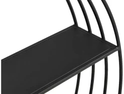 Estante De Parede Em Metal, 2 Prateleiras, Preto - Nacera
