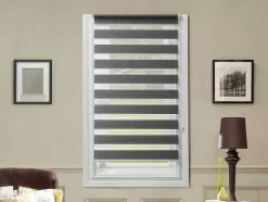 Estore Enrolador Dia/Noite Em Poliester - 90 X 180 Cm - Cinza - Barili