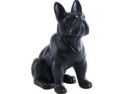 Estátua De Buldogue Em Resina De C. 27 X L. 16 X A. 32 Cm Cor Preto Mate - Doggo