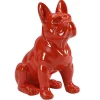 Estátua De Buldogue Em Resina De C. 27 X L. 16 X A. 32 Cm Cor Vermelho - Doggo