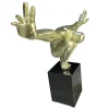 Estátua Decorativa C73 X A57 Cm Em Resina Dourada - Soledad Ii