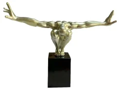 Estátua Decorativa C73 X A57 Cm Em Resina Dourada - Soledad Ii