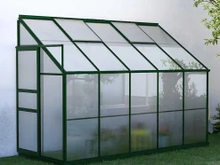 Estufa De Jardim Com Apoio De Parede Em Policarbonato De 3.7 M Calice Ii Com Base - Verde