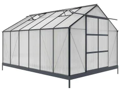 Estufa De Jardim Em Policarbonato De 13M Kalida Com Base - Antracite