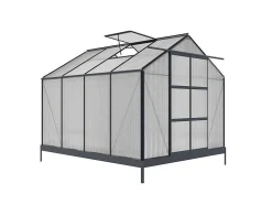 Estufa De Jardim Em Policarbonato De 7.5 M Greenea Ii Com Base - Antracite
