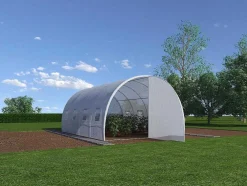 Estufa Estilo Tunel Com Estrutura Em Aco E Porta 12 M , C300 X L400 X A200 Cm - Alocasia