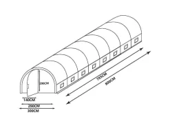 Estufa Estilo Tunel Com Estrutura Em Aco E Porta 24 M , C300 X L800 X A200 Cm - Alocasia