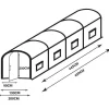 Estufa Tunel Com Estrutura Em Aco Galvanizado E Porta De 9 M , C450 X L200 X A200 Cm - Alocasia
