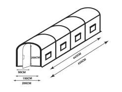 Estufa Tunel Com Estrutura Em Aco Galvanizado E Porta De 9 M , C450 X L200 X A200 Cm - Alocasia