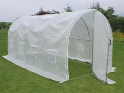 Estufa Tunel Com Estrutura Em Aco Galvanizado E Porta De 9 M , C450 X L200 X A200 Cm - Alocasia