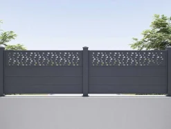 Extensao De Cerca De Pousar A89Xl178,3 Cm Aluminio Antracite Com Motivos - Bazio