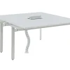 Extensao Para Mesa De Escritório De 2 Péssoas Branco C140 Cm - Downtown