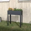 Floreira Com Pernas Em Aco Cinza De C70 X L30 X A80 Cm - Ygos