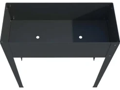 Floreira Com Pernas Em Aco Cinza De C70 X L30 X A80 Cm - Ygos