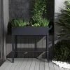 Floreira Com Rodizios Em Aco Cinza De C90,5 X L43 X A83 Cm - Melisse