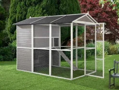 Galinheiro De Madeira Com Cercado, Para 10 Galinhas, C266 X L174 X A205 Cm Branco - Feras