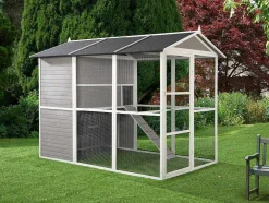 Galinheiro De Madeira Com Cercado, Para 10 Galinhas, C266 X L174 X A205 Cm Branco - Feras