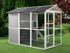 Galinheiro De Madeira Com Cercado, Para 10 Galinhas, C266 X L174 X A205 Cm Branco - Feras