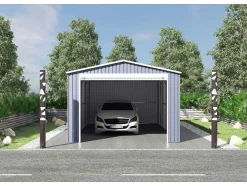 Garagem Em Aco Galvanizado Com Porta De Enrolar Cinza 19,5 M - Octou