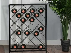 Garrafeira, 32 Garrafas, L55 X A71 Cm Metal Preto - Bolinar