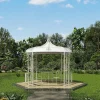 Gazebo De Jardim Em Metal Estilo Ferro Forjado D300 X A290 Cm Branco - Tilcara