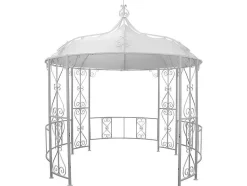 Gazebo De Jardim Em Metal Estilo Ferro Forjado D300 X A290 Cm Branco - Tilcara