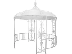 Gazebo De Jardim Em Metal Estilo Ferro Forjado D300 X A290 Cm Branco - Tilcara