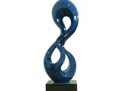 Grande Estátua Cecilia Em Resina Azul Noite - L.25 X A.79 Cm