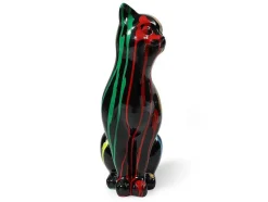 Grande Estátua De Gato Em Resina C24 X L13 X A53 Cm Multicolor - Miniria
