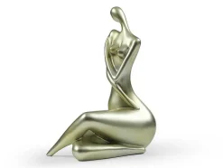 Grande Estátua De Mulher Em Resina C39 X L30 X A56 Cm Dourado - Lonisia