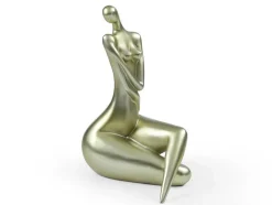 Grande Estátua De Mulher Em Resina C39 X L30 X A56 Cm Dourado - Lonisia