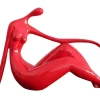 Grande Estátua Madeleine Ii Em Resina - Comp.36 X Alt.22 Cm - Vermelho