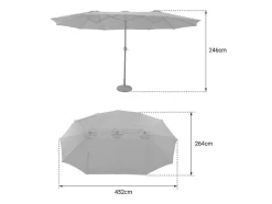 Guarda-Chuva Duplo 2,7X4,6M Linai Cinza