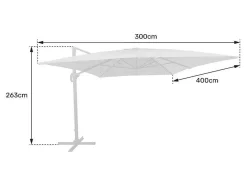 Guarda-Chuva Molokai Rectangular De 3X4M Cinzento + Tampa