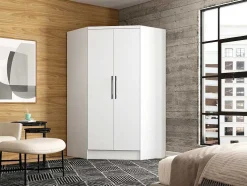Guarda-Roupa De Canto Com 2 Portas C101 Cm Branco - Aurali